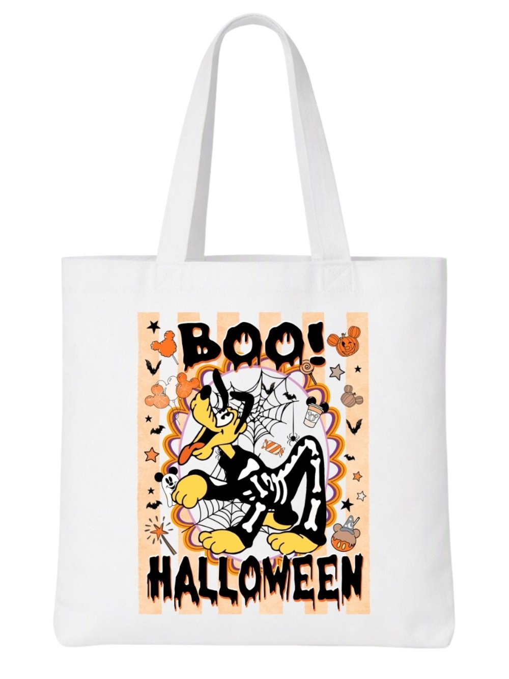 Halloween Pluto Graphic White Tote Bag